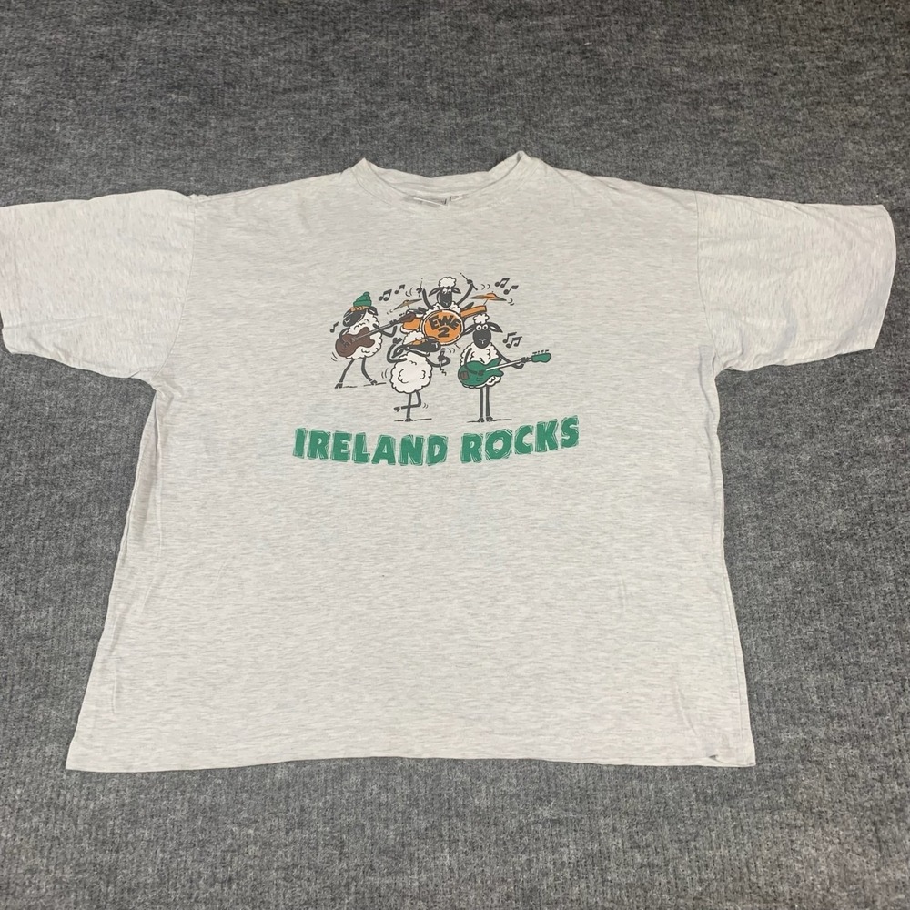 VTG Dolmen T Shirt Mens 2XL Slim Fits XL‎ Ireland Rocks Sheep Funny Y2K Retro